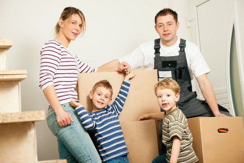 Organised packing and unpacking setup for a residential or business relocation
