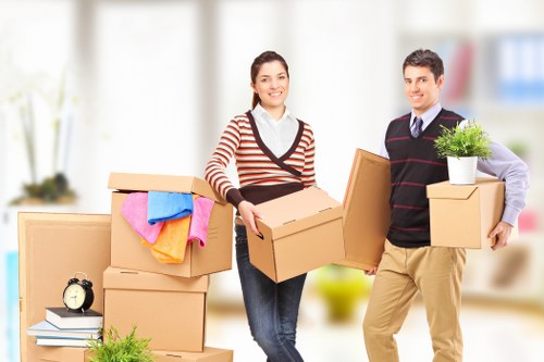 Office furniture and equipment ready for a commercial move