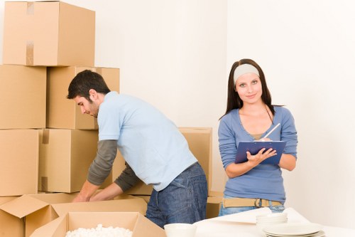 Packed household furniture ready for local removals in Toscotland