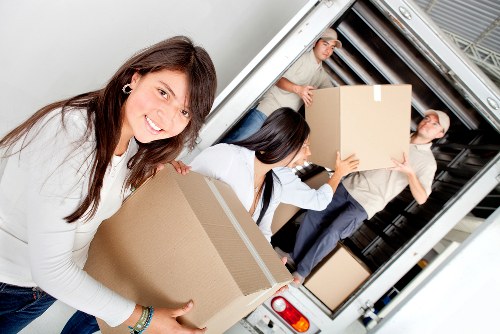 Packed household items ready for relocation in moving van